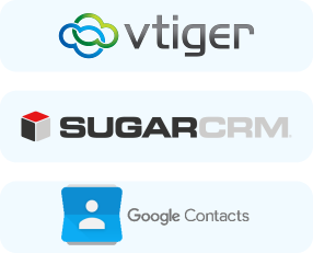 Telefonía VTiger SugarCRM Google Contacts